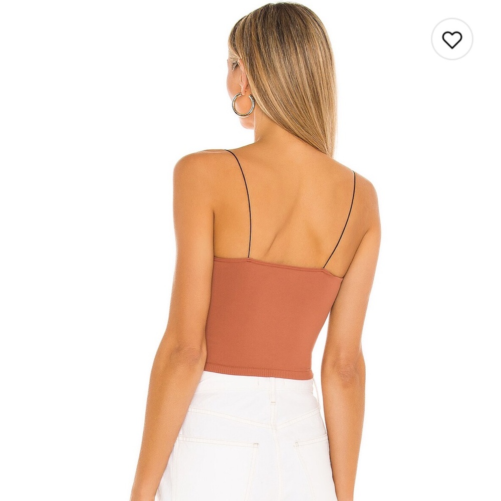 Free People Brami Skinny Strap Tank Copper Brown Tan Crop Top Sz XS/S - Picture 3 of 9